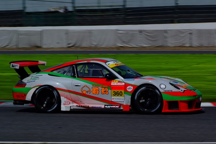 2010年度SUPER GT参戦マシンLineup(GT300): CarNo.360 石松 Kosei RUNNUP PORSCHE（澤圭太／Takamori.com組）